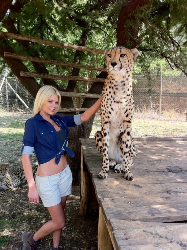Riley Steele, Blue, Sexy, Cute, Life, Shot, Riley Pic, Day, Zoo, Gepard